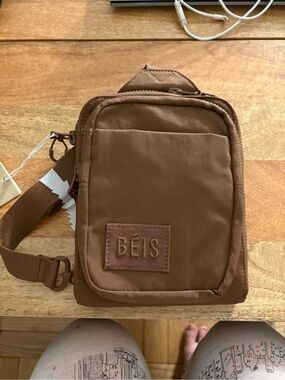 BEIS Brown La Bandouliere Crossbody Sling Bag NWT